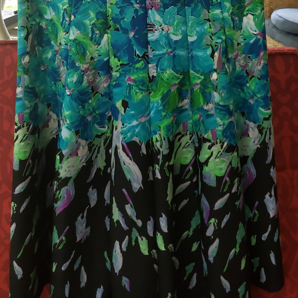 Gorgeous CB Blue Green Sleeveless Knee Dress Sz 14